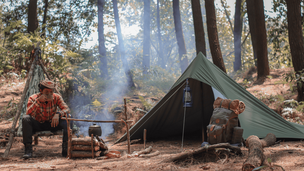 szkolenie survivalowe, namiot, las